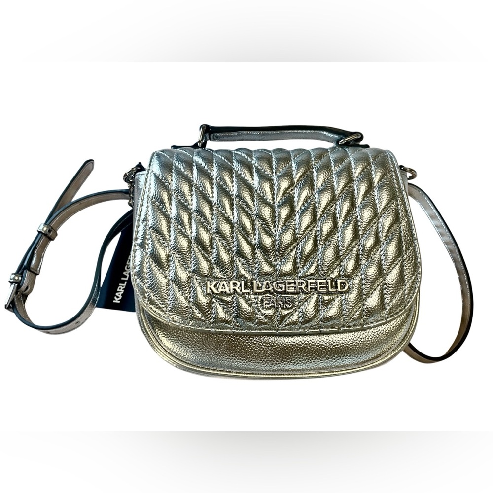 Karl Lagerfeld Paris Quilted Saddle Crossbody Bag
Silver